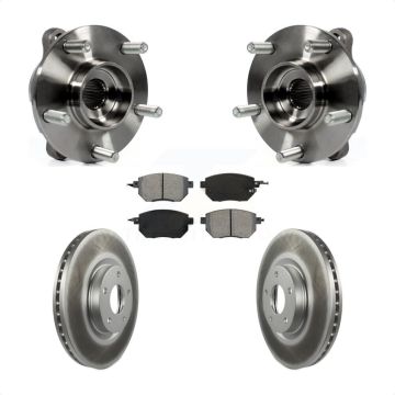 Front Hub Bearing Assembly Coated Disc Brake Rotors And Pads Kit For INFINITI FX35 FX45 KBB-104204