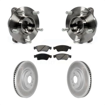 Front Hub Bearing Assembly Coated Disc Brake Rotors And Pads Kit For INFINITI G35 Q60 KBB-104207