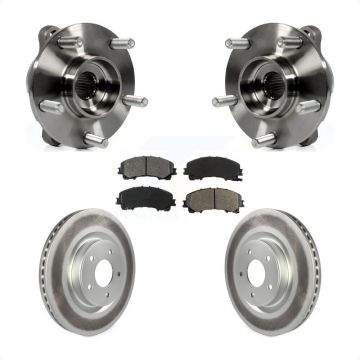 Front Hub Bearing Assembly Coated Disc Brake Rotor Pads Kit For INFINITI Q50 QX50 Q60 AWD KBB-104209