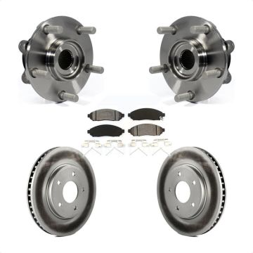 Front Hub Bearing Assembly Coated Disc Brake Rotor And Pads Kit For 2011-2012 Nissan LEAF KBB-104212
