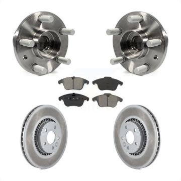 Front Hub Bearing Assembly Coated Disc Brake Rotor & Pad Kit For 2008-2015 Land Rover LR2 KBB-104213