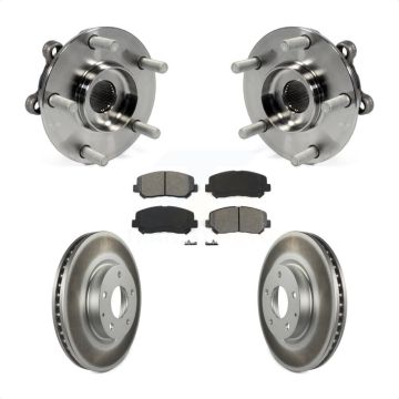 Front Hub Bearing Assembly Coated Disc Brake Rotors And Pads Kit For 2013-2015 Mazda CX-5 KBB-104218