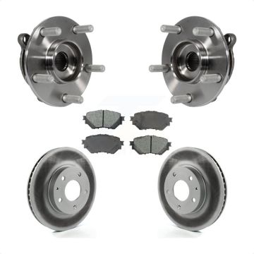 Front Hub Bearing Assembly Coated Disc Brake Rotors And Pads Kit For Mazda 3 Sport KBB-104229