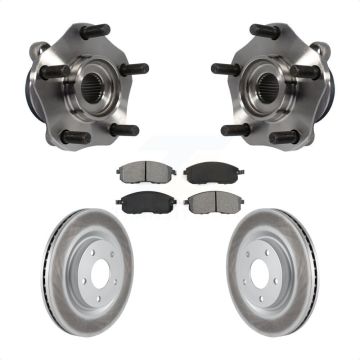 Front Hub Bearing Coated Brake Rotor And Pad Kit For 2017-2019 Nissan Sentra Turbocharged KBB-104233