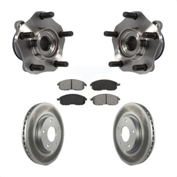 Front Hub Bearing Assembly Coated Disc Brake Rotors And Pads Kit For Nissan Sentra KBB-104235