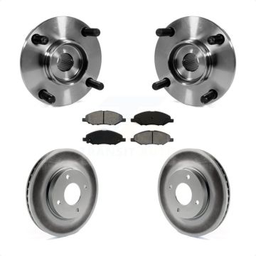 Front Hub Bearing Assembly Coated Brake Rotor & Pad Kit For 2008 Nissan Versa 4-Wheel ABS KBB-104238