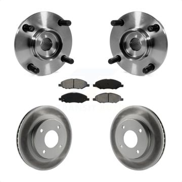 Front Hub Bearing Coat Brake Rotor Pad Kit For Nissan Versa 1.6L with Non-ABS 4-Wheel ABS KBB-104240
