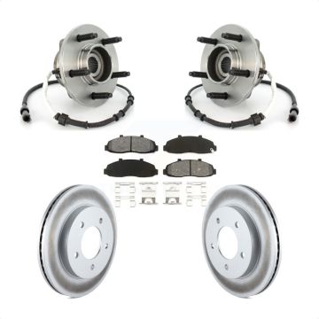 Front Hub Bearing Coated Brake Rotor Pad Kit For Ford F-150 Heritage 4WD with 4-Wheel ABS KBB-104260