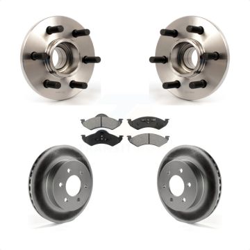 Front Hub Bearing Coat Brake Rotor Pads Kit For Dodge Dakota Durango RWD with 2-Wheel ABS KBB-104262