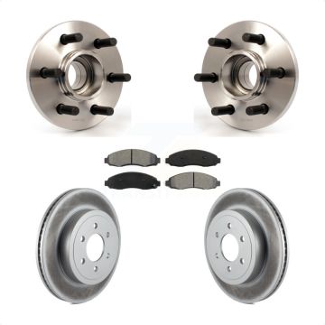 Front Hub Bearing Coated Brake Rotor Pads Kit For 03-04 Dodge Dakota RWD with 2-Wheel ABS KBB-104263