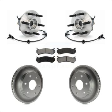 Front Hub Bearing Coat Brake Rotor Pads Kit For Chevrolet GMC Silverado 1500 Sierra Yukon KBB-104267