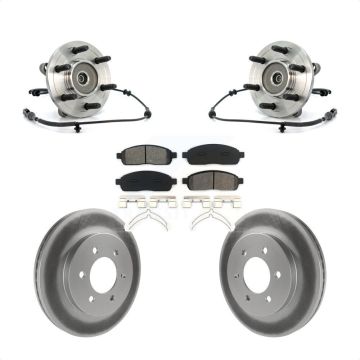 Front Hub Bearing Assembly Coated Disc Brake Rotors And Pads Kit For Ford F-150 4WD KBB-104272