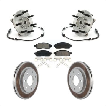 Front Hub Bearing Assembly Coated Disc Brake Rotors And Pads Kit For Ford F-150 4WD KBB-104273