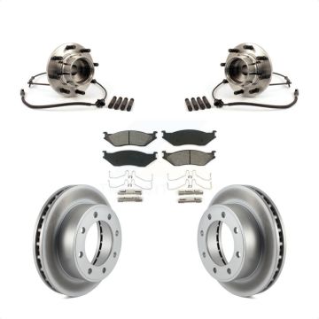 Front Hub Bearing Assembly Coated Disc Brake Rotor And Pads Kit For Ford F-550 Super Duty KBB-104281
