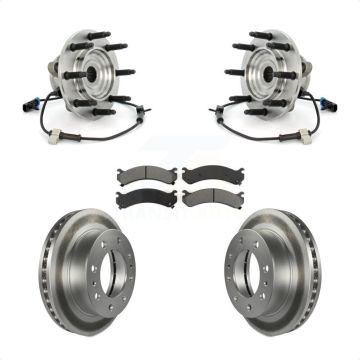 Front Hub Bearing Coat Brake Rotor Pads Kit For GMC Chevrolet Sierra 2500 HD Silverado H2 KBB-104283