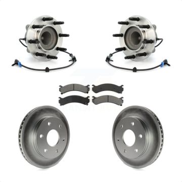 Front Hub Bearing Coated Brake Rotor & Pad Kit For 2006 Chevrolet Express 2500 GMC Savana KBB-104285