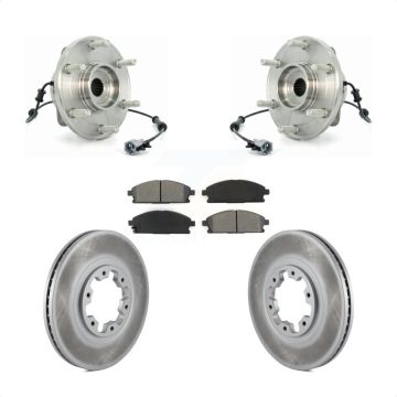 Front Hub Bearing Assembly Coated Disc Brake Rotor And Pad Kit For 2004 Nissan Pathfinder KBB-104297