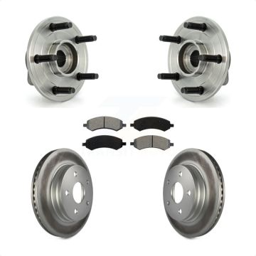 Front Hub Bearing Assembly Coat Brake Rotor Pads Kit For Dodge Ram 1500 With 5 Lug Wheels KBB-104302