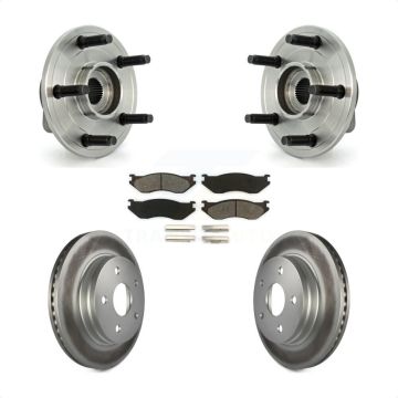 Front Hub Bearing Assembly Coat Brake Rotor Pads Kit For Dodge Ram 1500 With 5 Lug Wheels KBB-104303
