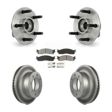 Front Hub Bearing Coat Brake Rotor Pad Kit For 2007-2008 Dodge Ram 1500 With 5 Lug Wheels KBB-104304