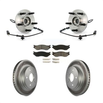 Front Hub Bearing Assembly Coated Disc Brake Rotors And Pads Kit For Dodge Ram 1500 KBB-104305