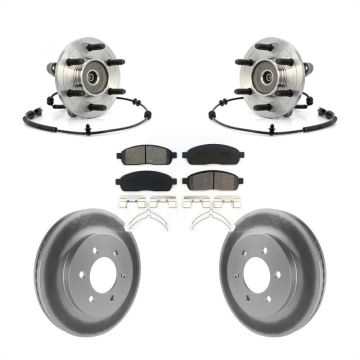 Front Hub Bearing Assembly Coated Brake Rotor Pads Kit For Ford F-150 Lincoln Mark LT 4WD KBB-104307