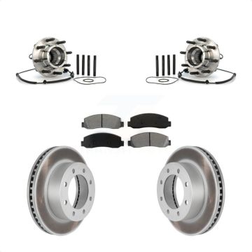 Front Hub Bearing Assembly Coated Brake Rotor And Pad Kit For Ford F-250 Super Duty F-350 KBB-104310
