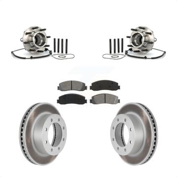 Front Hub Bearing Coated Disc Brake Rotor Pad Kit For 2008-2010 Ford F-350 Super Duty 4WD KBB-104311