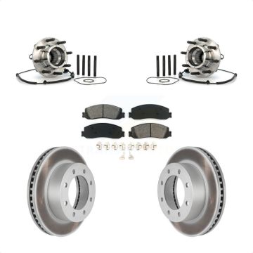 Front Hub Bearing Assembly Coated Brake Rotor Pads Kit For 2010 Ford F-250 Super Duty 4WD KBB-104312