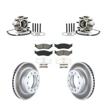 Front Hub Bearing Assembly Coat Brake Rotor Pads Kit For 2010 Ford F-550 Super Duty 4 X KBB-104313