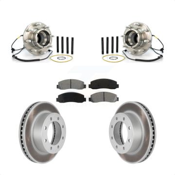 Front Hub Bearing Assembly Coated Disc Brake Rotor And Pads Kit For Ford F-250 Super Duty KBB-104314
