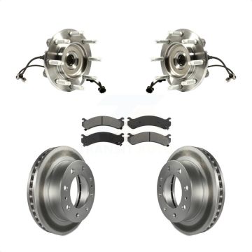Front Hub Bearing Coat Brake Rotor Pads Kit For GMC Chevrolet Sierra 2500 HD Silverado XL KBB-104316
