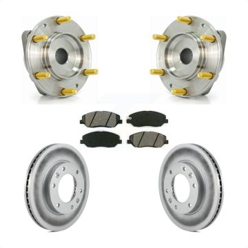 Front Hub Bearing Assembly Coated Brake Rotor & Pads Kit For Kia Sedona Hyundai Entourage KBB-104321