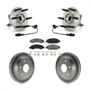 Front Hub Bearing Assembly Coated Disc Brake Rotors And Pads Kit For GMC Sierra 1500 KBB-104327