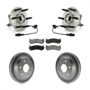 Front Hub Bearing Assembly Coated Disc Brake Rotor & Pad Kit For Chevrolet Silverado 1500 KBB-104328