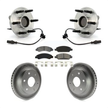 Front Hub Bearing Coat Brake Rotor Pads Kit For GMC Sierra 1500 RWD with Disc rear brakes KBB-104332