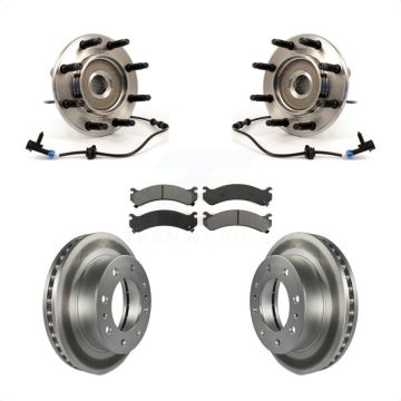 Front Hub Bearing Coat Brake Rotor Pads Kit For Chevrolet GMC Sierra 2500 HD Silverado XL KBB-104337