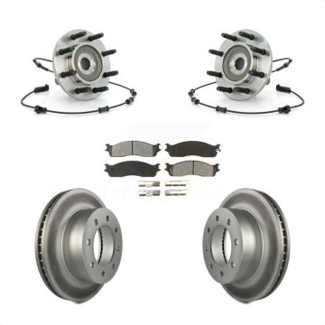 Front Hub Bearing Coat Brake Rotor Pad Kit For Dodge Ram 1500 3500 2500 With 8 Lug Wheels KBB-104339