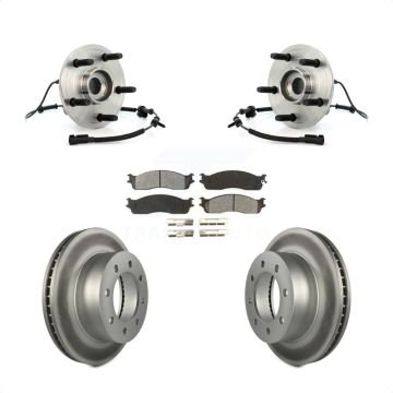 Front Hub Bearing Coat Brake Rotor Pad Kit For 2007-2008 Dodge Ram 1500 With 5 Lug Wheels KBB-104341