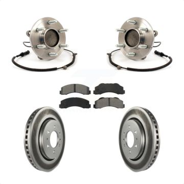 Front Hub Bearing Assembly Coated Disc Brake Rotors And Pads Kit For 2010 Ford F-150 RWD KBB-104343