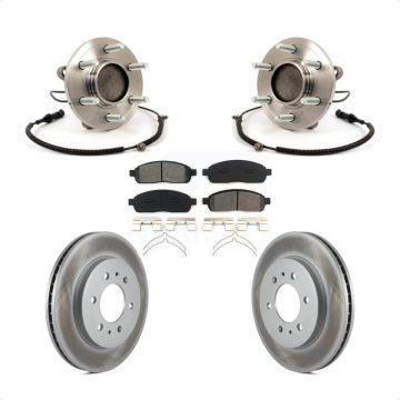 Front Hub Bearing Assembly Coated Disc Brake Rotors And Pads Kit For 2009 Ford F-150 RWD KBB-104344