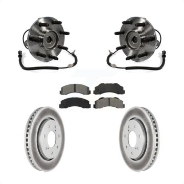 Front Hub Bearing Assembly Coated Disc Brake Rotors And Pads Kit For Ford F-150 KBB-104345