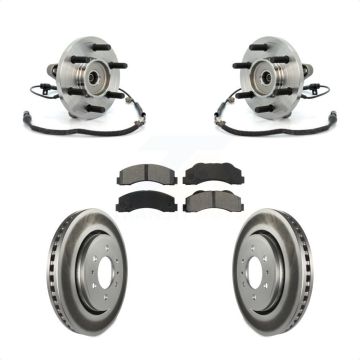 Front Hub Bearing Assembly Coated Disc Brake Rotors And Pads Kit For Ford F-150 KBB-104346