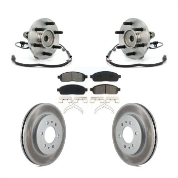 Front Hub Bearing Assembly Coated Disc Brake Rotors And Pads Kit For 2009 Ford F-150 4WD KBB-104347