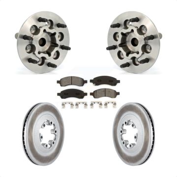 Front Hub Bearing Assembly Coated Brake Rotor & Pad Kit For Chevrolet Colorado GMC Canyon KBB-104348