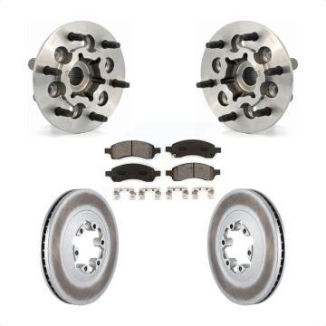 Front Hub Bearing Assembly Coated Brake Rotor & Pad Kit For Chevrolet Colorado GMC Canyon KBB-104349