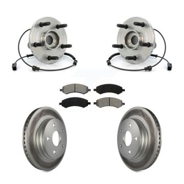Front Hub Bearing Assembly Coated Disc Brake Rotors And Pads Kit For Dodge Ram 1500 KBB-104353