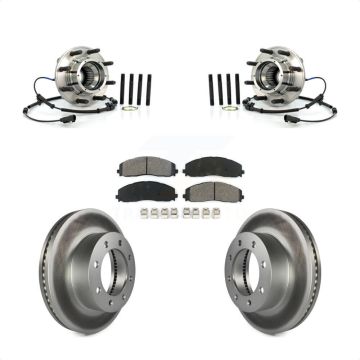 Front Hub Bearing Assembly Coated Brake Rotor Pad Kit For Ford F-250 Super Duty F-350 4WD KBB-104358