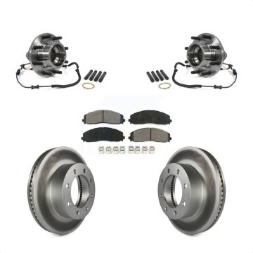 Front Hub Bearing Assembly Coated Brake Rotor Pads Kit For 2014 Ford F-350 Super Duty 4WD KBB-104359