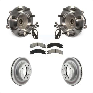 Front Hub Bearing Coated Brake Rotor & Pads Kit For 2012-2021 Nissan NV2500 NV3500 NV1500 KBB-104362